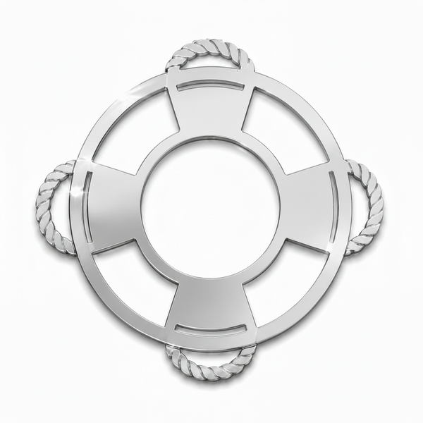 Modern Lifebuoy Frame σωσίβιο DIY από ακρυλικό καθρέφτη για μπομπονιέρες βάπτισης, ναυτικές κατασκευές και summer crafts | So Cute Cut