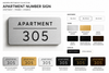 Modern rectangle engraved room number sign for hotels and Airbnb made from two-layer acrylic by So Cute Cut