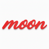Διακοσμητική επιγραφή Moon σε script γραμματοσειρά από πλεξιγκλάς, MDF ή καθρέφτη σε λευκό φόντο για παιδική διακόσμηση, βάπτιση και DIY δημιουργίες.