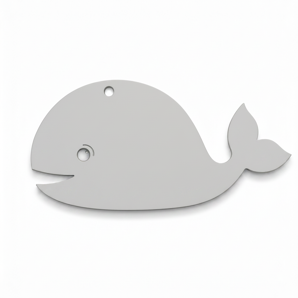 Nalu Whale ξύλινη και ακρυλική φάλαινα Laser Cut από MDF σημύδα, πλεξιγκλάς και καθρέφτη για DIY δημιουργίες και μπομπονιέρες | So Cute Cut