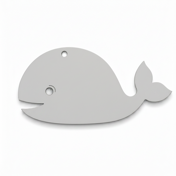 Nalu Whale ξύλινη και ακρυλική φάλαινα Laser Cut από MDF σημύδα, πλεξιγκλάς και καθρέφτη για DIY δημιουργίες και μπομπονιέρες | So Cute Cut