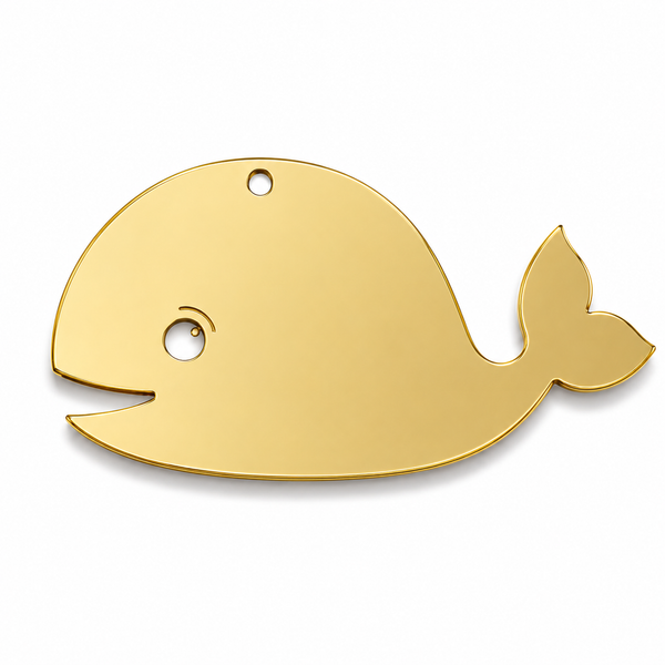 Nalu Whale ξύλινη και ακρυλική φάλαινα Laser Cut από MDF σημύδα, πλεξιγκλάς και καθρέφτη για DIY δημιουργίες και μπομπονιέρες | So Cute Cut