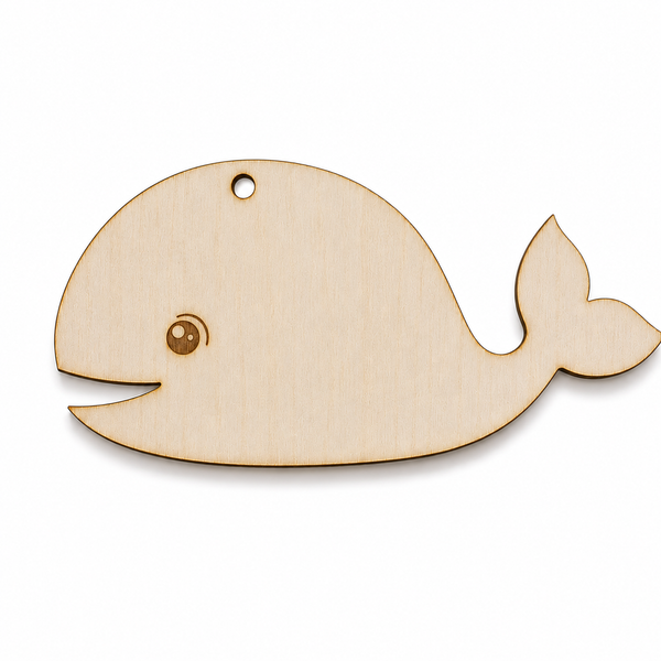 Nalu Whale ξύλινη και ακρυλική φάλαινα Laser Cut από MDF σημύδα, πλεξιγκλάς και καθρέφτη για DIY δημιουργίες και μπομπονιέρες | So Cute Cut