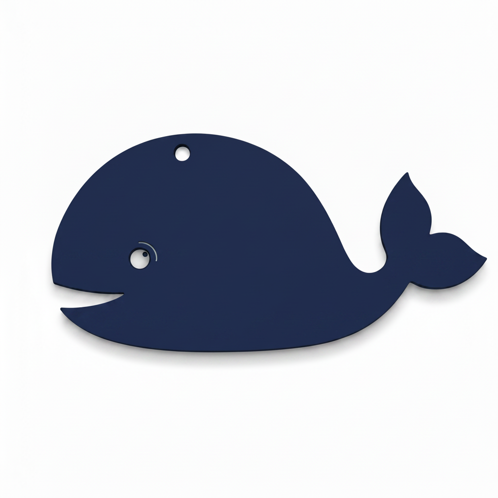 Nalu Whale ξύλινη και ακρυλική φάλαινα Laser Cut από MDF σημύδα, πλεξιγκλάς και καθρέφτη για DIY δημιουργίες και μπομπονιέρες | So Cute Cut