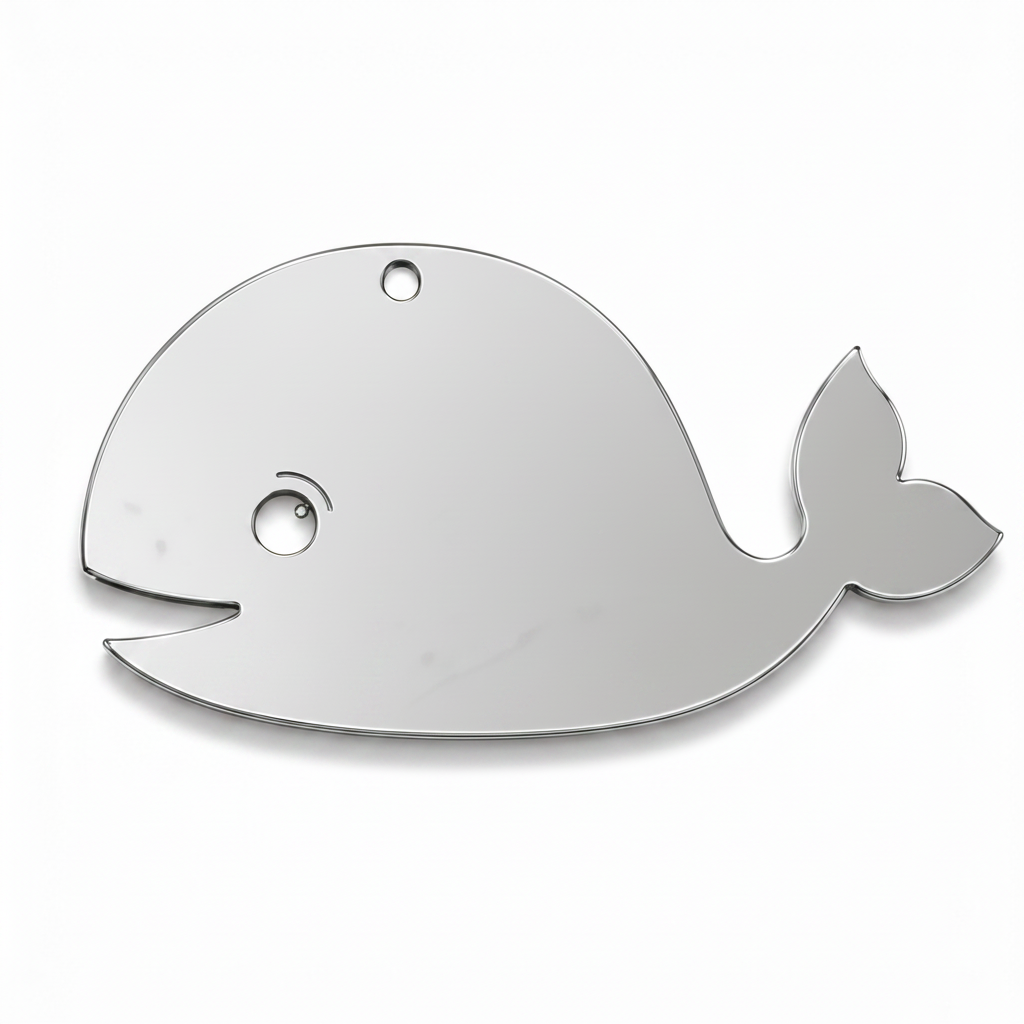 Nalu Whale ξύλινη και ακρυλική φάλαινα Laser Cut από MDF σημύδα, πλεξιγκλάς και καθρέφτη για DIY δημιουργίες και μπομπονιέρες | So Cute Cut