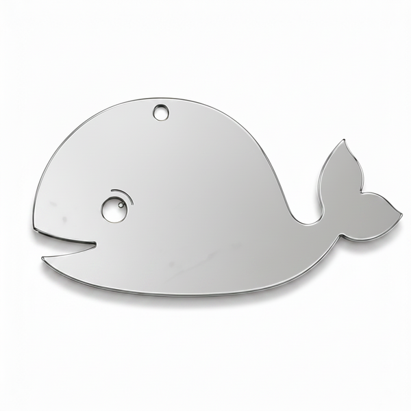 Nalu Whale ξύλινη και ακρυλική φάλαινα Laser Cut από MDF σημύδα, πλεξιγκλάς και καθρέφτη για DIY δημιουργίες και μπομπονιέρες | So Cute Cut