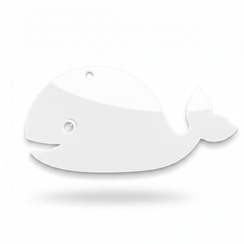 Nalu Whale ξύλινη και ακρυλική φάλαινα Laser Cut από MDF σημύδα, πλεξιγκλάς και καθρέφτη για DIY δημιουργίες και μπομπονιέρες | So Cute Cut