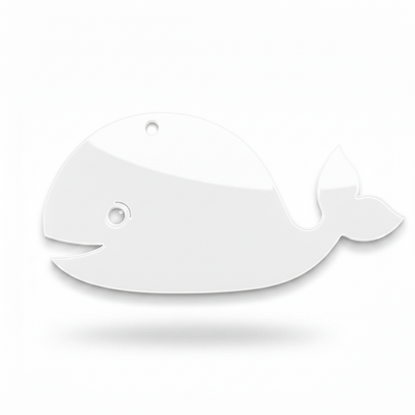 Nalu Whale ξύλινη και ακρυλική φάλαινα Laser Cut από MDF σημύδα, πλεξιγκλάς και καθρέφτη για DIY δημιουργίες και μπομπονιέρες | So Cute Cut