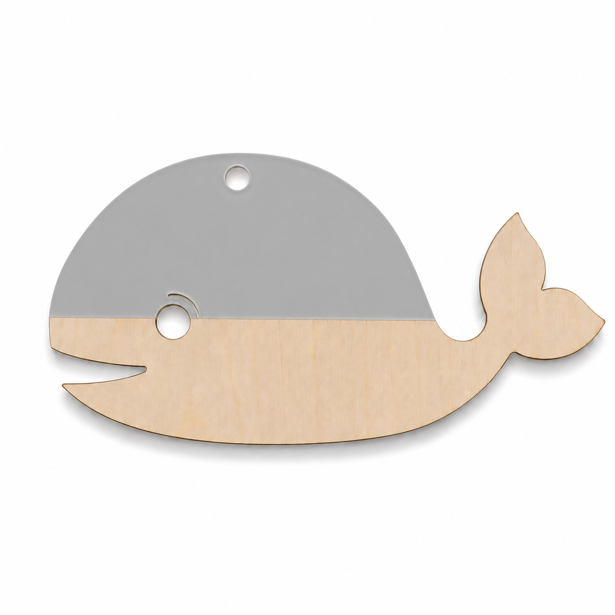 Nalu Whale Layered ξύλινη και ακρυλική φάλαινα από MDF σημύδα και παστέλ πλεξιγκλάς για μπομπονιέρες και DIY δημιουργίες | So Cute Cut