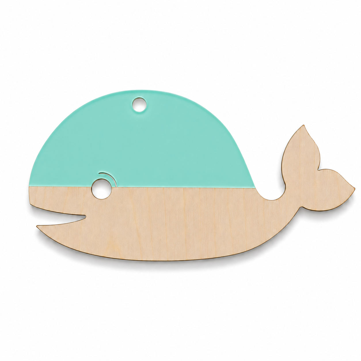 Nalu Whale Layered ξύλινη και ακρυλική φάλαινα από MDF σημύδα και παστέλ πλεξιγκλάς για μπομπονιέρες και DIY δημιουργίες | So Cute Cut
