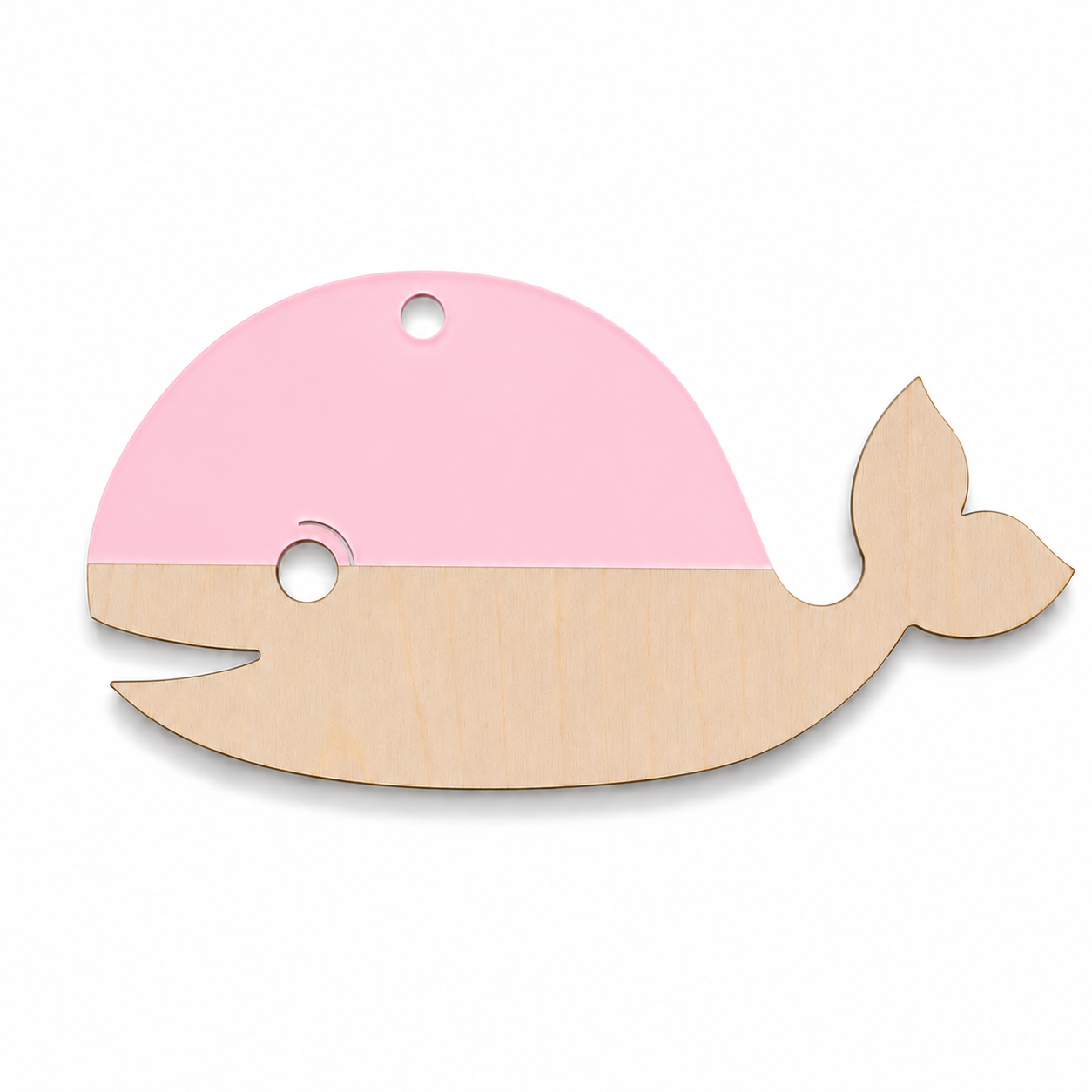 Nalu Whale Layered ξύλινη και ακρυλική φάλαινα από MDF σημύδα και παστέλ πλεξιγκλάς για μπομπονιέρες και DIY δημιουργίες | So Cute Cut