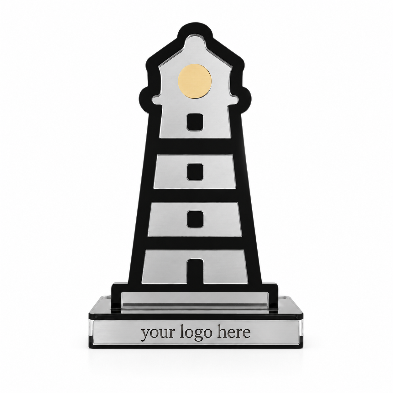 Nautical Lighthouse εταιρικό διακοσμητικό φάρος από ασημί πλεξιγκλάς καθρέφτη και μαύρο ακρυλικό – So Cute Cut