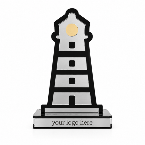 Nautical Lighthouse εταιρικό διακοσμητικό φάρος από ασημί πλεξιγκλάς καθρέφτη και μαύρο ακρυλικό – So Cute Cut