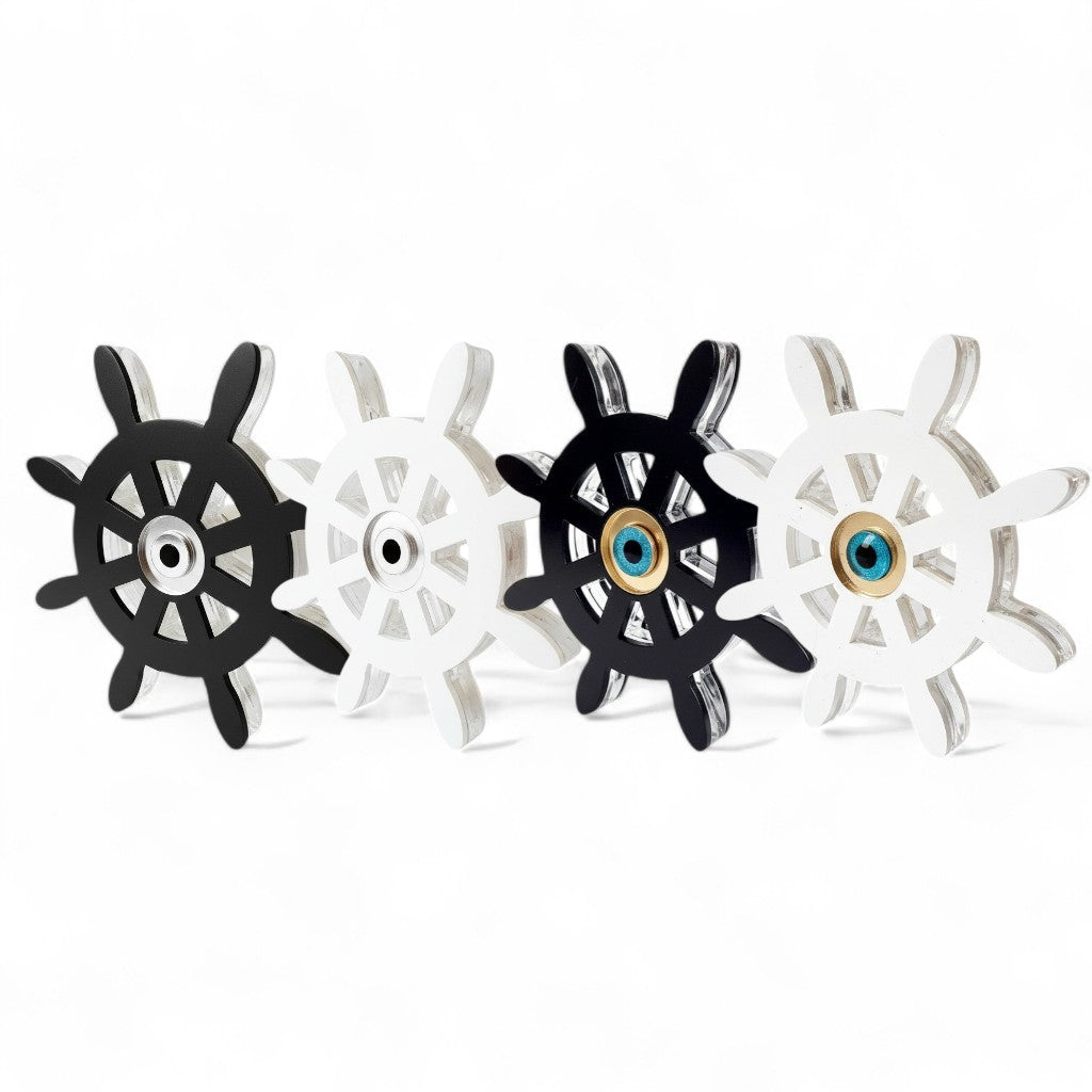 Ναυτικό γούρι τιμόνι από πλεξιγκλάς με μάτι καθρέφτη 11 εκ επιτραπέζιο διακοσμητικό, So Cute Cut