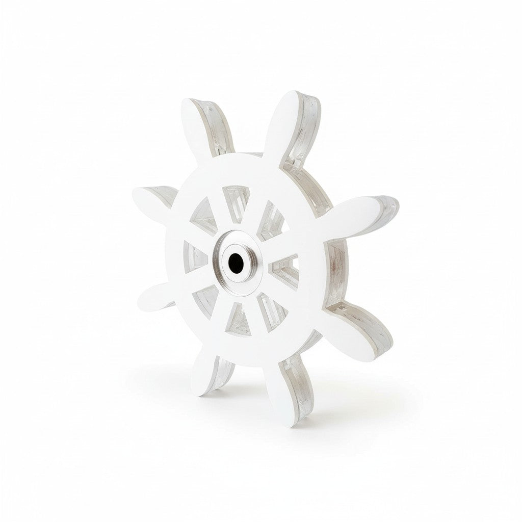 Ναυτικό γούρι τιμόνι από πλεξιγκλάς με μάτι καθρέφτη 11 εκ επιτραπέζιο διακοσμητικό, So Cute Cut