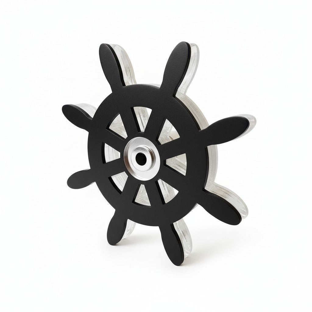 Ναυτικό γούρι τιμόνι από πλεξιγκλάς με μάτι καθρέφτη 11 εκ επιτραπέζιο διακοσμητικό, So Cute Cut