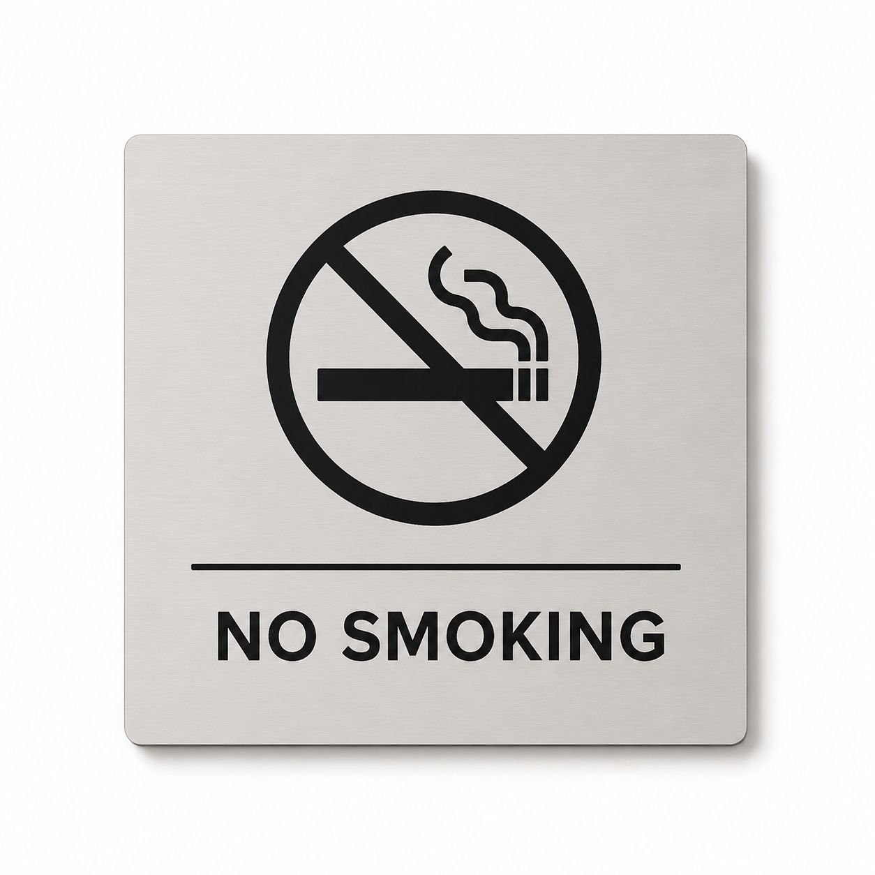 Modern engraved No Smoking business sign made from two-layer acrylic by So Cute Cut