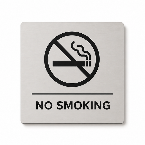 Modern engraved No Smoking business sign made from two-layer acrylic by So Cute Cut