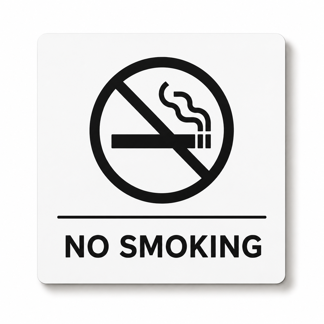 Modern engraved No Smoking business sign made from two-layer acrylic by So Cute Cut