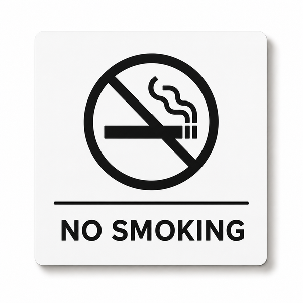 Modern engraved No Smoking business sign made from two-layer acrylic by So Cute Cut