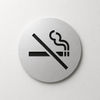 Round engraved No Smoking symbol sign made from two-layer acrylic by So Cute Cut