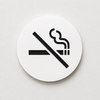 Round engraved No Smoking symbol sign made from two-layer acrylic by So Cute Cut