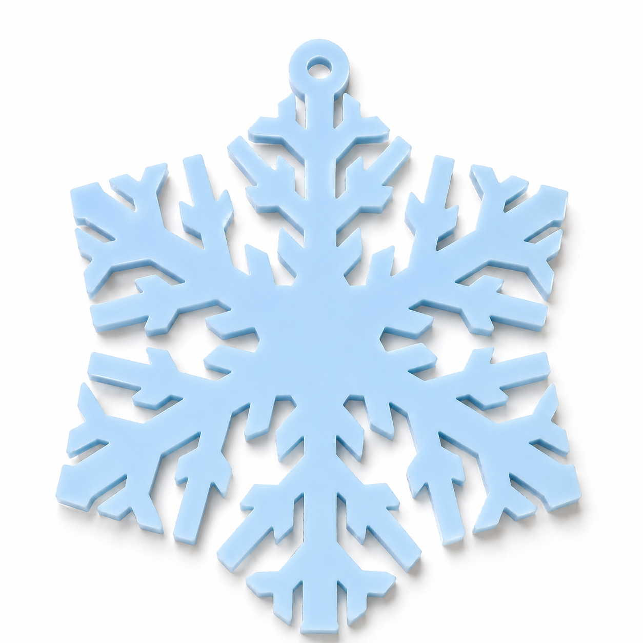 Nordic Crystal laser cut snowflake hanging shape in baby blue acrylic by So Cute Cut