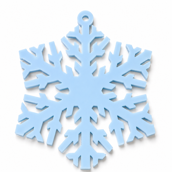 Nordic Crystal laser cut snowflake hanging shape in baby blue acrylic by So Cute Cut