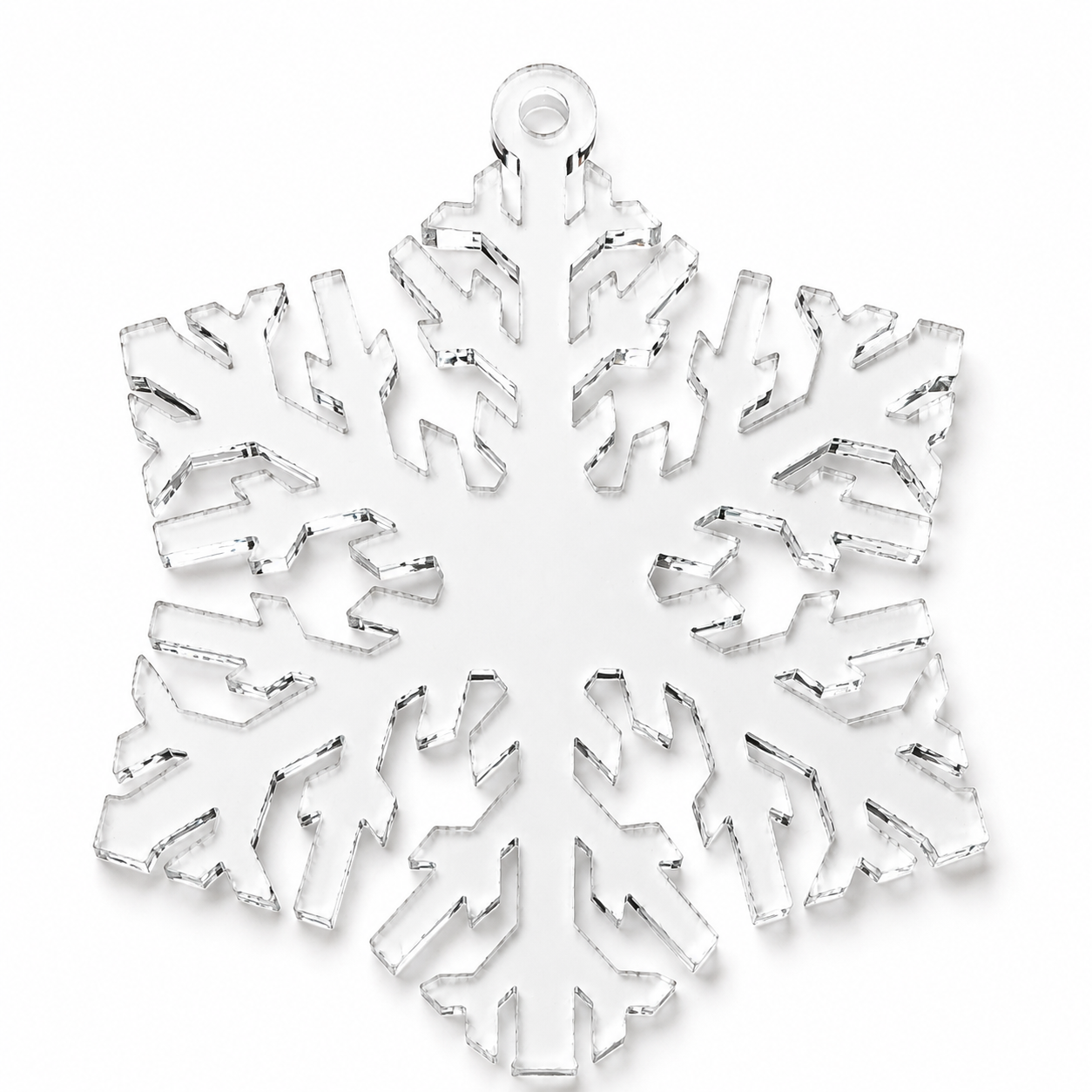 Nordic Crystal laser cut snowflake hanging shape in clear acrylic  by So Cute Cut