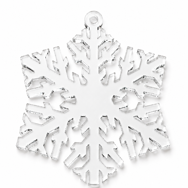 Nordic Crystal laser cut snowflake hanging shape in clear acrylic  by So Cute Cut