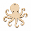Laser cut διακοσμητικό χταπόδι με τρύπα για κρέμασμα από MDF και πλεξιγκλάς για DIY κατασκευές, μπομπονιέρες, λαμπάδες και μπρελόκ σε λευκό φόντο.
