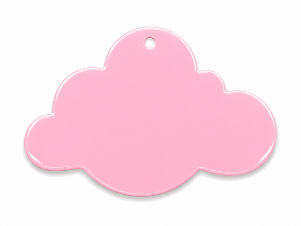 Πλέξι διακοσμητικό συννεφάκι Organic Cloud από γυαλιστερό πλέξιγκλας και ακρυλικό καθρέφτη, διαθέσιμο με ή χωρίς τρύπα για Little Prince, βάπτιση και DIY κατασκευές, σε λευκό φόντο.