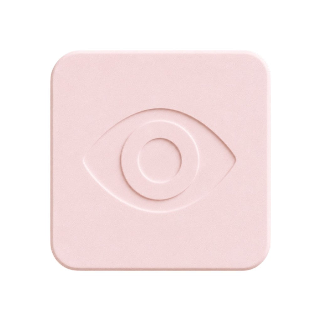 Minimal pastel σουβέρ από πλεξιγκλάς με ανάγλυφο μάτι σε χρώμα ροζ σε λευκο φόντο, so cute cut