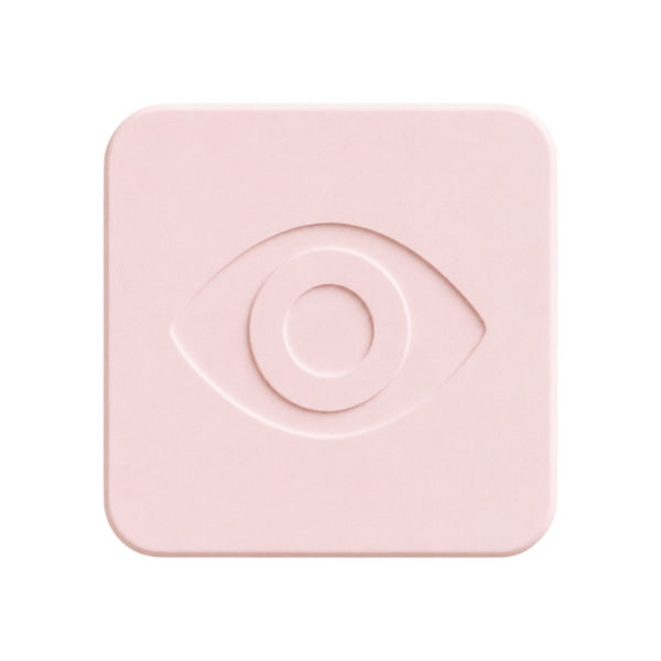 Minimal pastel σουβέρ από πλεξιγκλάς με ανάγλυφο μάτι σε χρώμα ροζ σε λευκο φόντο, so cute cut