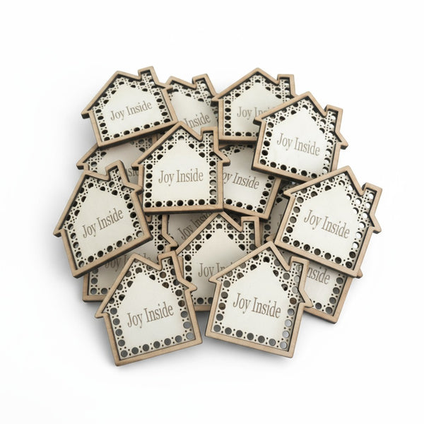 Ξύλινο στοιχείο σπιτάκι ρατάν 10 εκ. – σετ 3 τεμαχίων για γούρια και κατασκευές So Cute Cut