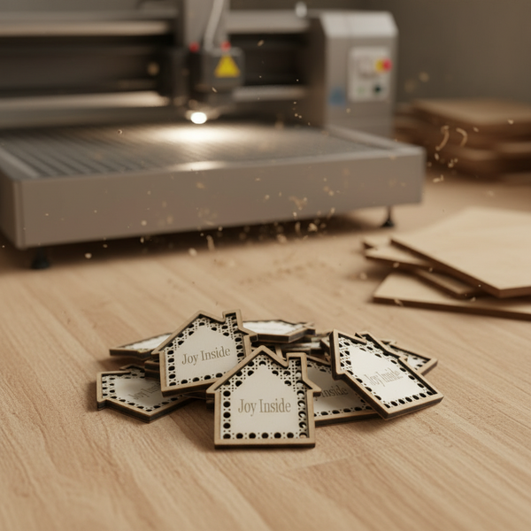 Ξύλινο στοιχείο σπιτάκι ρατάν 10 εκ. – σετ 3 τεμαχίων για γούρια και κατασκευές So Cute Cut