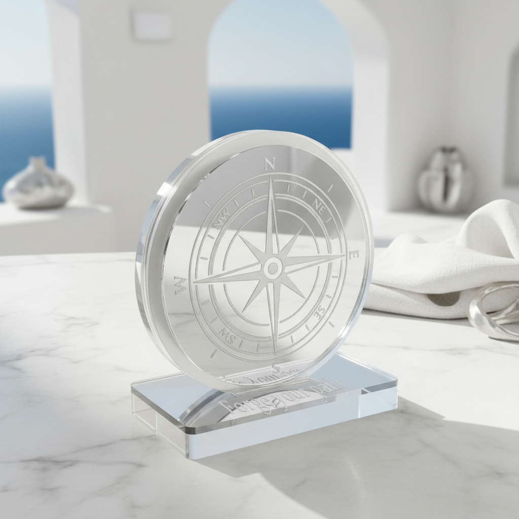 Επιτραπέζιο Γούρι Πυξίδα – Plexiglass Καθρέφτης