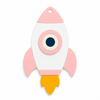 Κρεμαστό διαστημόπλοιο Rocket Eye από λευκό και χρωματιστό πλεξιγκλάς με τρύπα ανάρτησης για μπομπονιέρες βάπτισης, πασχαλινές λαμπάδες και DIY δημιουργίες.
