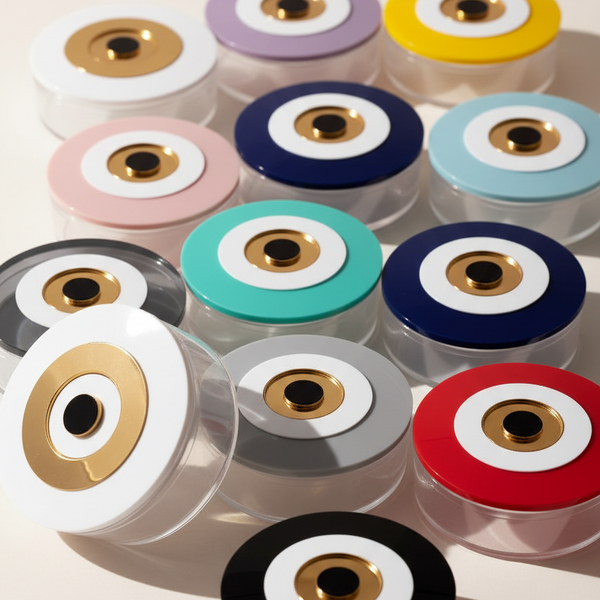 Round Plexi Box “Evil Eye Mini” – Μπομπονιέρα & Κουτί Αποθήκευσης
