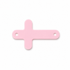 Ενωτικός σταυρός από baby pink plexiglass με δύο τρύπες για μαρτυρικά – So Cute Cut