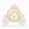 Royal Carriage διακοσμητικό βάπτισης από λευκό πλεξιγκλάς με χρυσό καθρέφτη και διάφανη βάση 10 εκ.