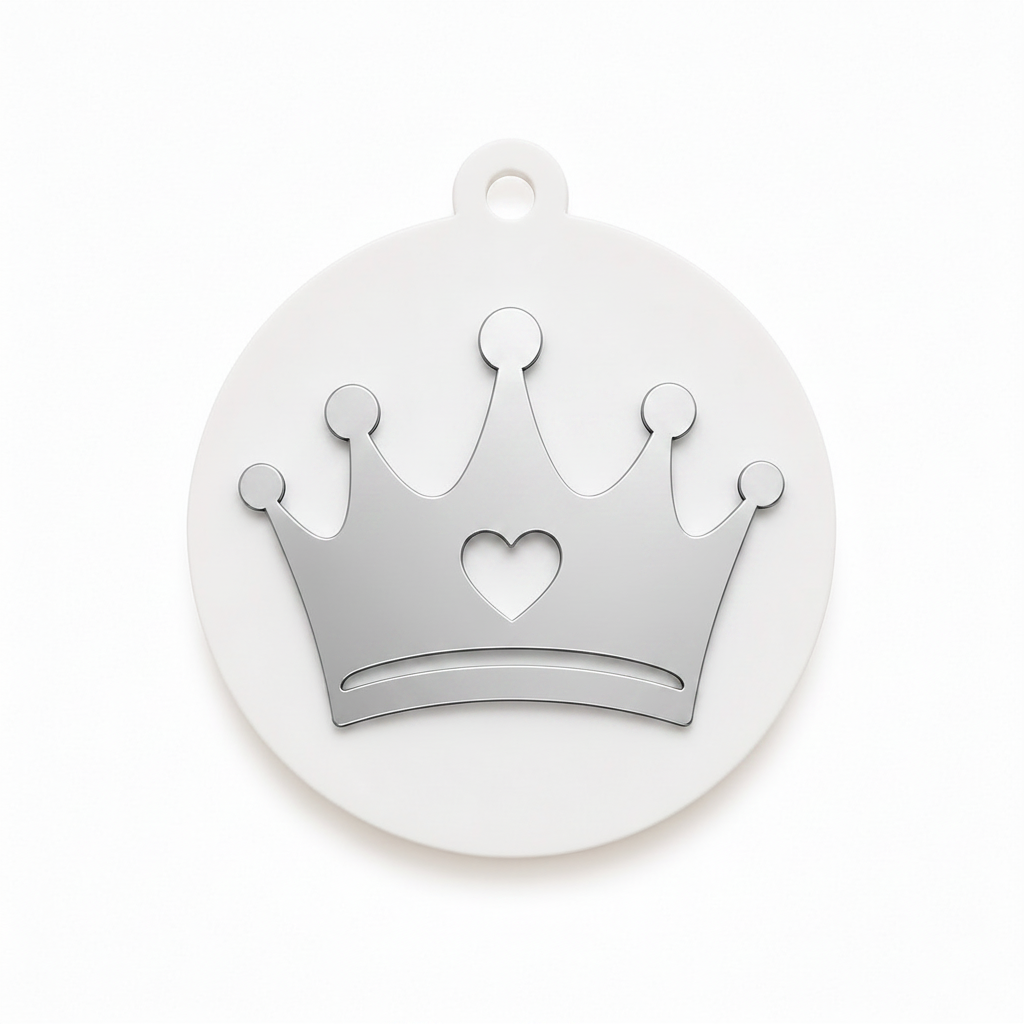 Royal Crown Charm – Στρογγυλό Κρεμαστό Στοιχείο με Κορώνα