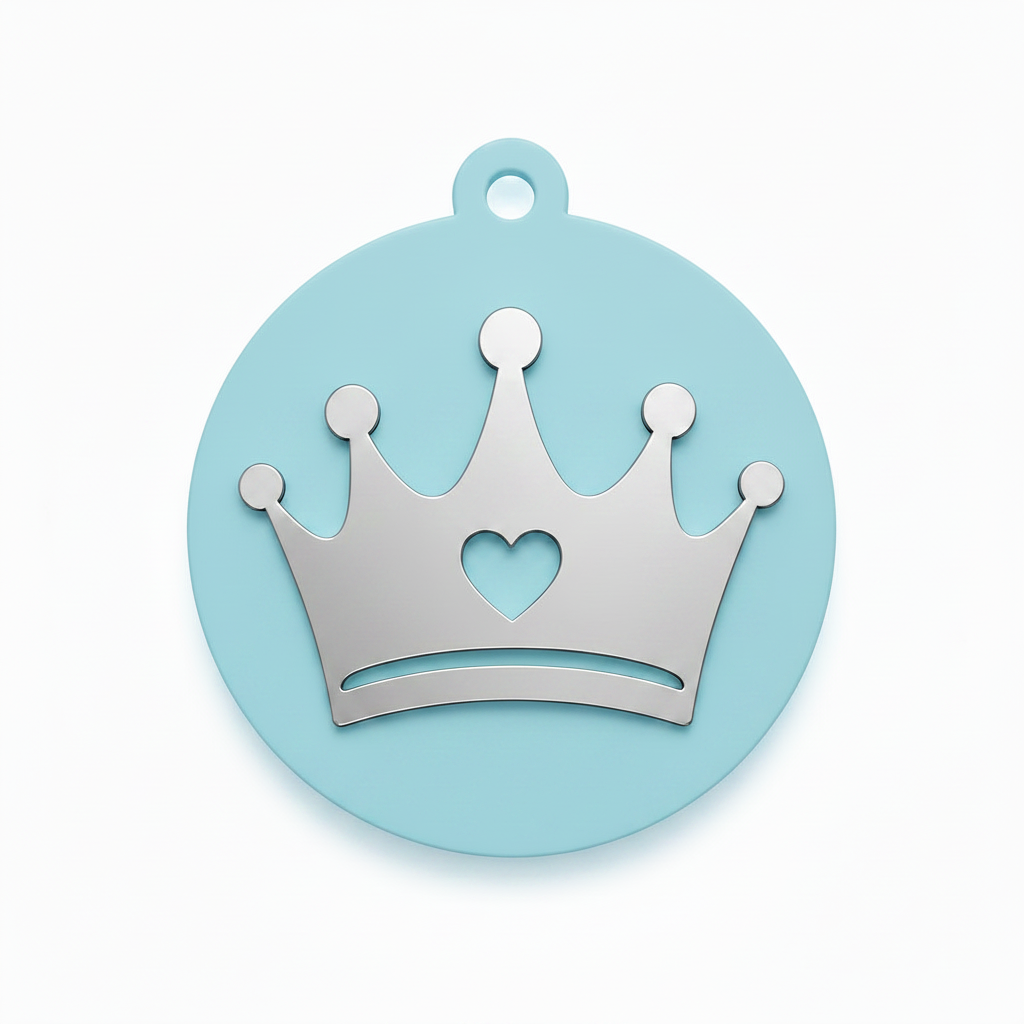 Royal Crown Charm – Στρογγυλό Κρεμαστό Στοιχείο με Κορώνα