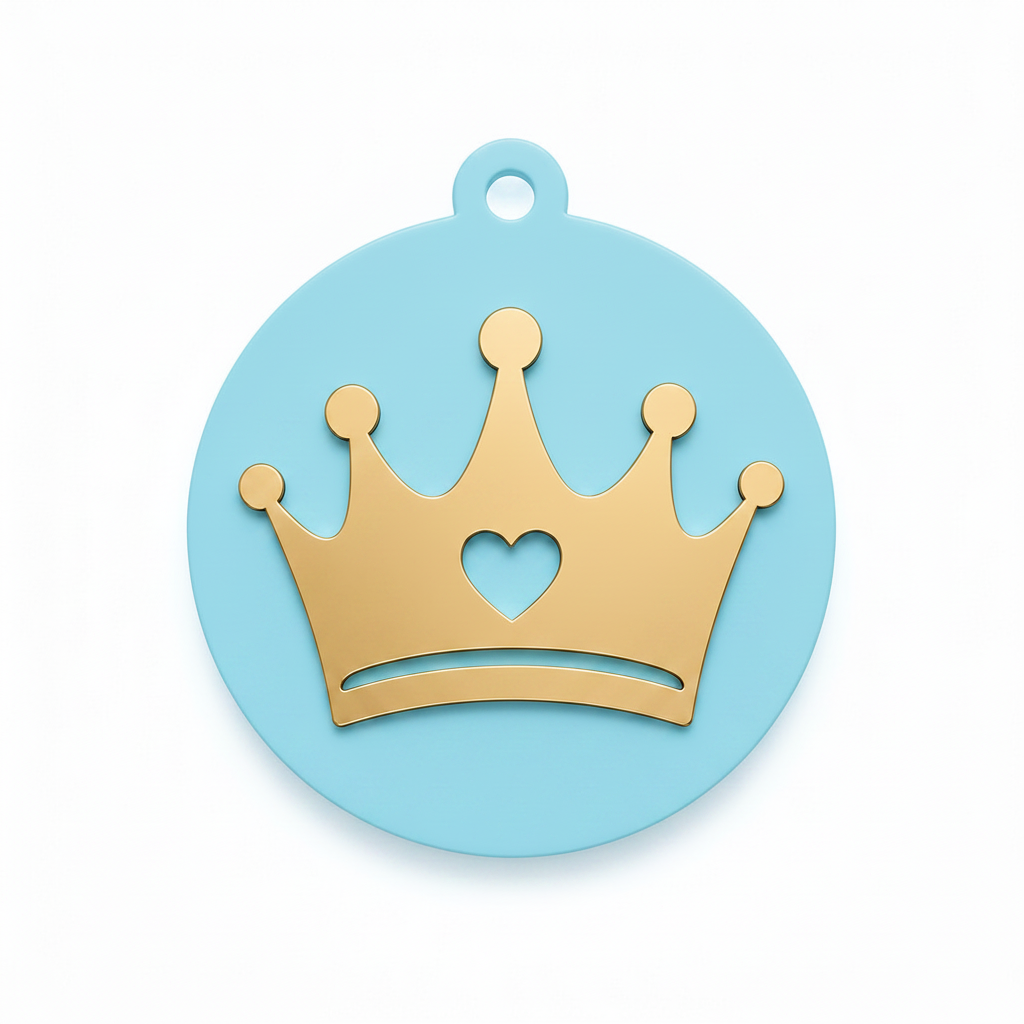 Royal Crown Charm – Στρογγυλό Κρεμαστό Στοιχείο με Κορώνα
