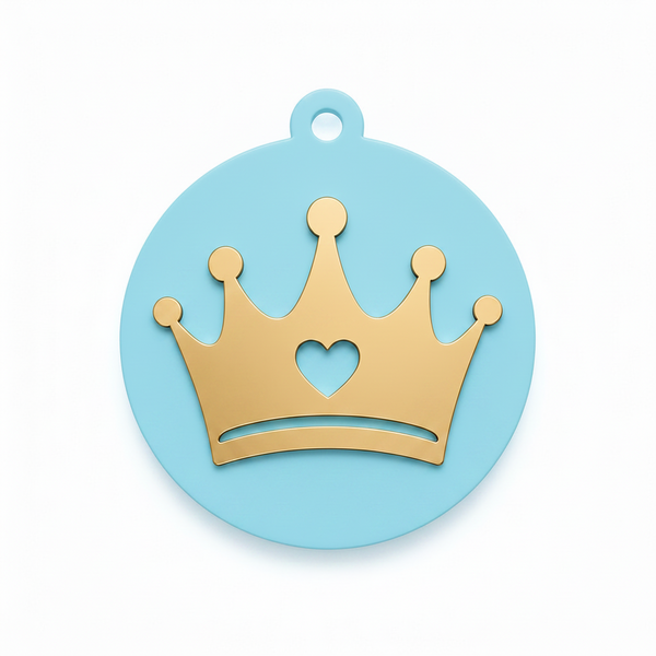 Royal Crown Charm – Στρογγυλό Κρεμαστό Στοιχείο με Κορώνα
