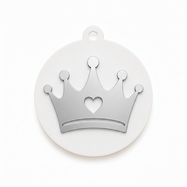 Royal Crown Charm – Στρογγυλό Κρεμαστό Στοιχείο με Κορώνα
