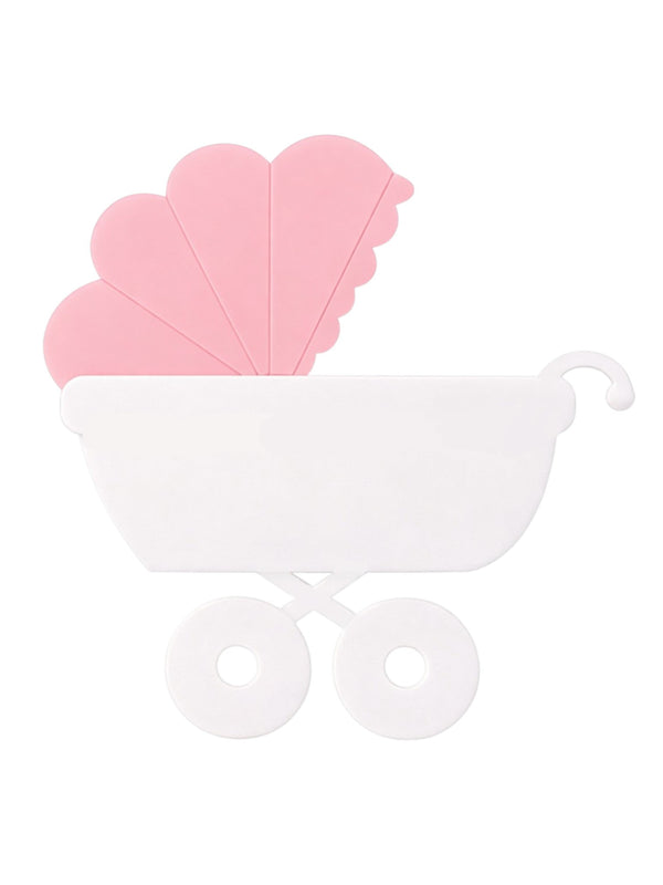Καροτσάκι μωρού από plexiglass σε ροζ χρώμα για μπομπονιέρες βάπτισης So Cute Cut