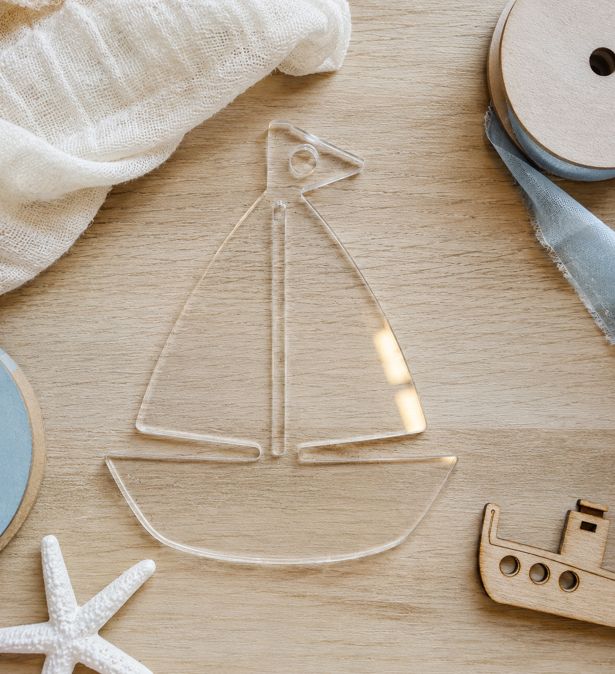 Sailboat laser cut διακοσμητικό ιστιοπλοϊκό από MDF και ακρυλικό για DIY, μπομπονιέρες και ναυτικές κατασκευές | So Cute Cut