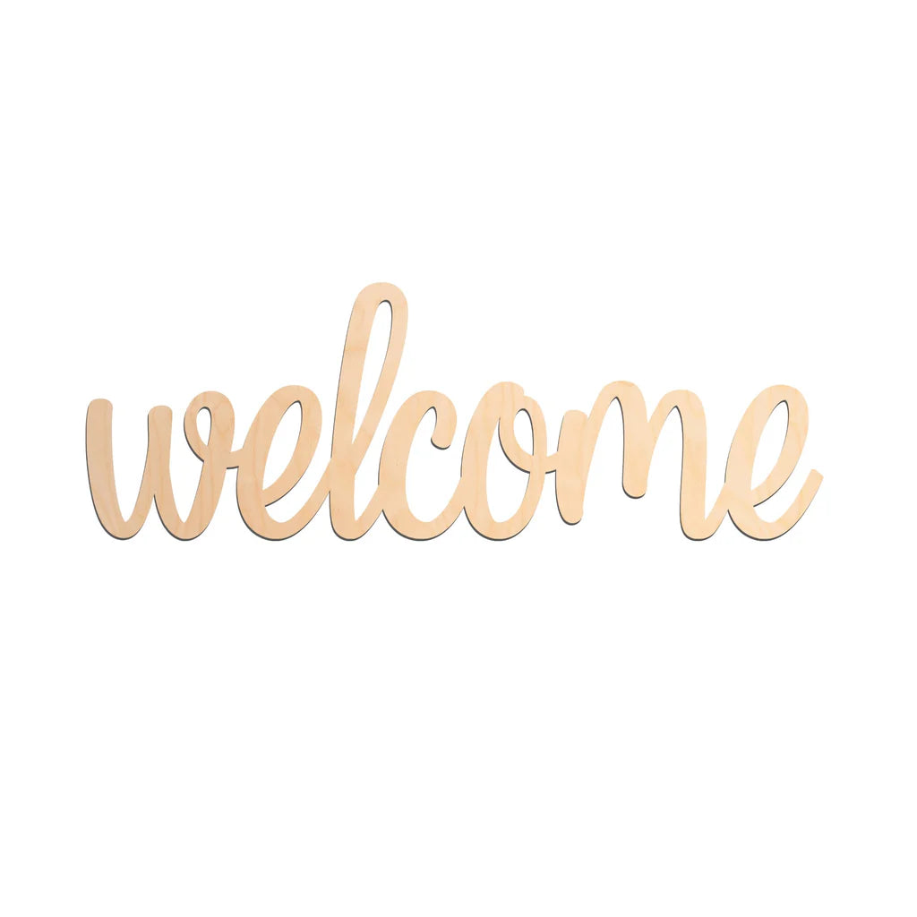 🌿 Ξύλινο Επιτοίχιο Στοιχείο “welcome” – Script Design