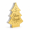 Χειροποίητο επιτραπέζιο γούρι Shine Bright από χρυσό καθρέφτη πλεξιγκλάς για χριστουγεννιάτικη διακόσμηση και εταιρικά δώρα.
